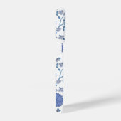 Jacobobobohnenfloral Big Pattern Blues auf Weiß iPhone Hülle (Rechte Seite)