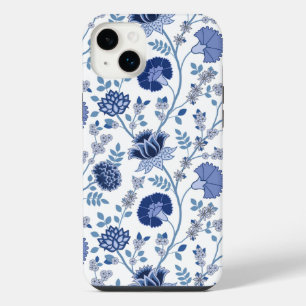 Jacobobobohnenfloral Big Pattern Blues auf Weiß iPhone 14 Plus Hülle