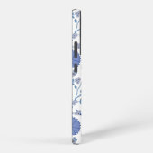 Jacobobobohnenfloral Big Pattern Blues auf Weiß Samsung Galaxy Hülle (Rechte Seite)