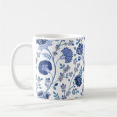 Jacobobobohnenfloral Lg Muster Blues White Kaffeetasse (Links)