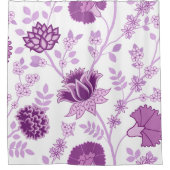 Jacobobobohnenfloral Lg Muster Pinks auf Weiß Duschvorhang (Vorderseite)