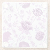 Jacobobobohnenfloral Lg Muster Pinks auf Weiß Glasuntersetzer (Rückseite)