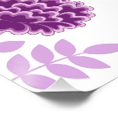 Jacobobobohnenfloral Lg Muster Pinks auf Weiß Poster (Ecke)