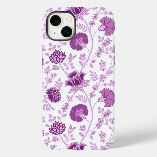 Jacobobobohnenflorale Big Pattern Pinks auf Weiß Case-Mate iPhone Hülle (Rückseite)