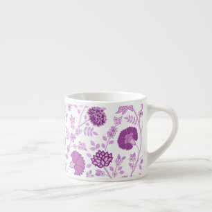 Jacobobobohnenflorale Big Pattern Pinks auf Weiß Espressotasse