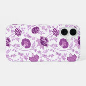 Jacobobobohnenflorale Big Pattern Pinks auf Weiß iPhone 16 Hülle (Rückseite (Horizontal))