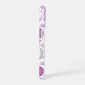 Jacobobobohnenflorale Big Pattern Pinks auf Weiß iPhone 16 Hülle (Rechte Seite)