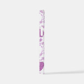 Jacobobobohnenflorale Big Pattern Pinks auf Weiß iPhone Hülle (Rechte Seite)