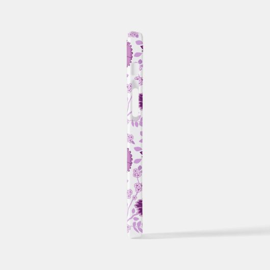 Jacobobobohnenflorale Big Pattern Pinks auf Weiß iPhone Hülle (Linke Seite)