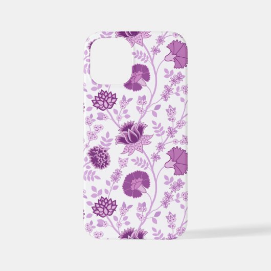 Jacobobobohnenflorale Big Pattern Pinks auf Weiß iPhone Hülle (Rückseite)