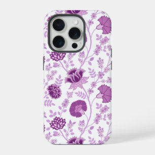 Jacobobobohnenflorale Big Pattern Pinks auf Weiß iPhone 15 Pro Hülle