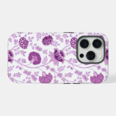 Jacobobobohnenflorale Big Pattern Pinks auf Weiß iPhone Hülle (Rückseite (Horizontal))