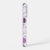 Jacobobobohnenflorale Big Pattern Pinks auf Weiß iPhone Hülle (Rechte Seite)
