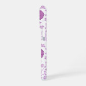 Jacobobobohnenflorale Big Pattern Pinks auf Weiß iPhone Hülle (Linke Seite)