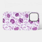 Jacobobobohnenflorale Big Pattern Pinks auf Weiß iPhone Hülle (Rückseite (Horizontal))