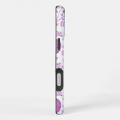 Jacobobobohnenflorale Big Pattern Pinks auf Weiß iPhone Hülle (Rechte Seite)