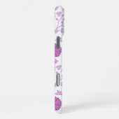 Jacobobobohnenflorale Big Pattern Pinks auf Weiß iPhone Hülle (Rechte Seite)