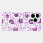 Jacobobobohnenflorale Big Pattern Pinks auf Weiß iPhone Hülle (Rückseite (Horizontal))