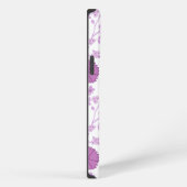 Jacobobobohnenflorale Big Pattern Pinks auf Weiß iPhone Hülle (Rechte Seite)