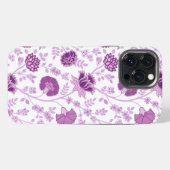 Jacobobobohnenflorale Big Pattern Pinks auf Weiß iPhone Hülle (Rückseite (Horizontal))