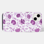 Jacobobobohnenflorale Big Pattern Pinks auf Weiß iPhone Hülle (Rückseite (Horizontal))