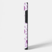 Jacobobobohnenflorale Big Pattern Pinks auf Weiß iPhone Hülle (Linke Seite)