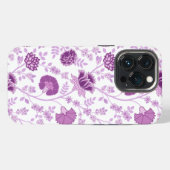 Jacobobobohnenflorale Big Pattern Pinks auf Weiß iPhone Hülle (Rückseite (Horizontal))