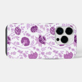 Jacobobobohnenflorale Big Pattern Pinks auf Weiß iPhone Hülle (Rückseite (Horizontal))