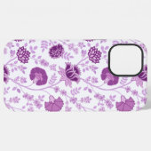 Jacobobobohnenflorale Big Pattern Pinks auf Weiß iPhone Hülle (Rückseite (Horizontal))