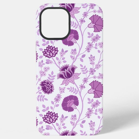 Jacobobobohnenflorale Big Pattern Pinks auf Weiß iPhone Hülle (Rückseite)