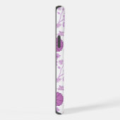 Jacobobobohnenflorale Big Pattern Pinks auf Weiß iPhone Hülle (Rechte Seite)