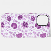 Jacobobobohnenflorale Big Pattern Pinks auf Weiß iPhone Hülle (Rückseite (Horizontal))