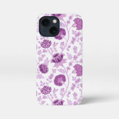 Jacobobobohnenflorale Big Pattern Pinks auf Weiß iPhone Hülle (Rückseite)