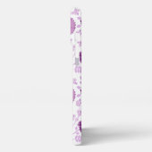 Jacobobobohnenflorale Big Pattern Pinks auf Weiß iPhone Hülle (Linke Seite)