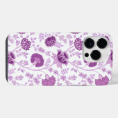 Jacobobobohnenflorale Big Pattern Pinks auf Weiß iPhone Hülle (Rückseite (Horizontal))