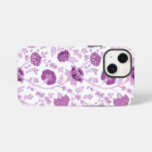 Jacobobobohnenflorale Big Pattern Pinks auf Weiß iPhone Hülle (Rückseite (Horizontal))