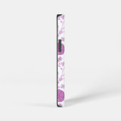 Jacobobobohnenflorale Big Pattern Pinks auf Weiß iPhone Hülle (Rechte Seite)