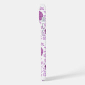 Jacobobobohnenflorale Big Pattern Pinks auf Weiß iPhone Hülle (Linke Seite)