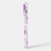 Jacobobobohnenflorale Big Pattern Pinks auf Weiß iPhone Hülle (Linke Seite)