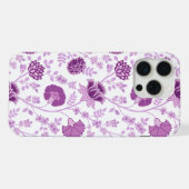 Jacobobobohnenflorale Big Pattern Pinks auf Weiß iPhone Hülle (Rückseite (Horizontal))