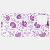 Jacobobobohnenflorale Big Pattern Pinks auf Weiß iPhone Hülle (Rückseite (Horizontal))