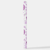 Jacobobobohnenflorale Big Pattern Pinks auf Weiß iPhone Hülle (Linke Seite)