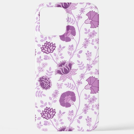 Jacobobobohnenflorale Big Pattern Pinks auf Weiß iPhone Hülle (Rückseite)