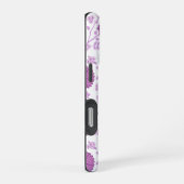 Jacobobobohnenflorale Big Pattern Pinks auf Weiß iPhone Hülle (Rechte Seite)