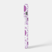 Jacobobobohnenflorale Big Pattern Pinks auf Weiß iPhone Hülle (Linke Seite)