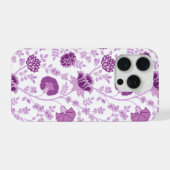 Jacobobobohnenflorale Big Pattern Pinks auf Weiß iPhone Hülle (Rückseite (Horizontal))