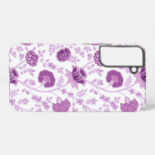 Jacobobobohnenflorale Big Pattern Pinks auf Weiß Samsung Galaxy Hülle (Rückseite (Horizontal))