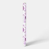 Jacobobobohnenflorale Big Pattern Pinks auf Weiß Samsung Galaxy Hülle (Linke Seite)