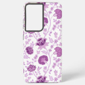 Jacobobobohnenflorale Big Pattern Pinks auf Weiß Samsung Galaxy Hülle (Rückseite)