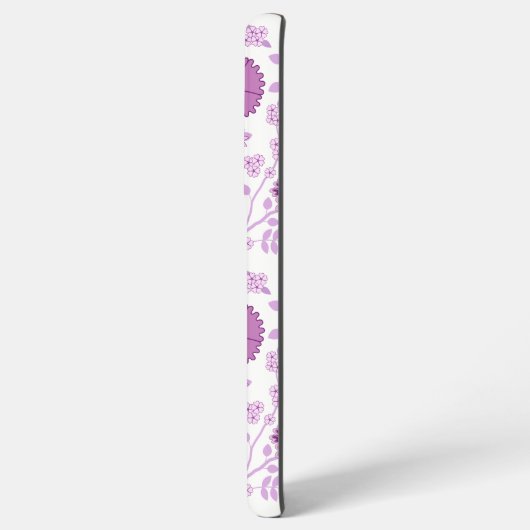 Jacobobobohnenflorale Big Pattern Pinks auf Weiß Samsung Galaxy Hülle (Linke Seite)